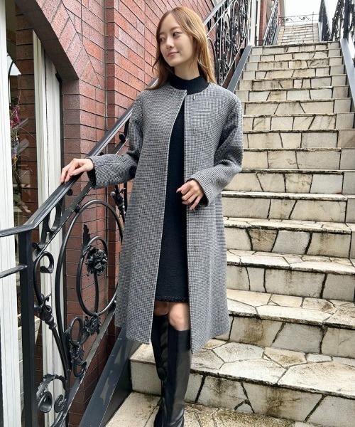 CELFORD（セルフォード）の「カシミア混ノーカラーコート（ノー