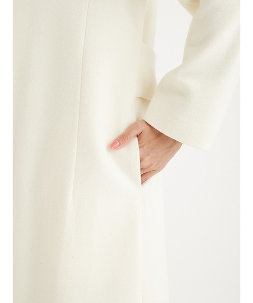 CELFORD（セルフォード）の「カシミア混ノーカラーコート（ノーカラーコート・レディース・チェック/ダークネイビー/サックスブルー/アイボリー・38/36）」の11枚目の写真