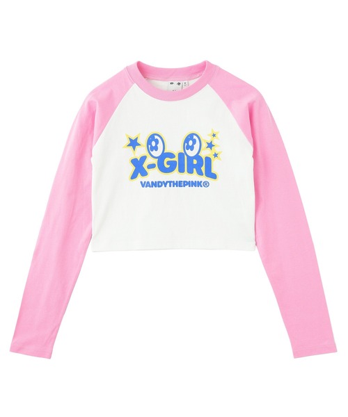 X-girl(エックスガール)の「※X-girl × VTP RAGLAN L/S BABY TEE(Tシャツ/カットソー・レディース・ホワイト/ベージュ・S/M)」の2枚目の写真