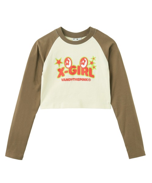 X-girl(エックスガール)の「※X-girl × VTP RAGLAN L/S BABY TEE(Tシャツ/カットソー・レディース・ホワイト/ベージュ・S/M)」の4枚目の写真