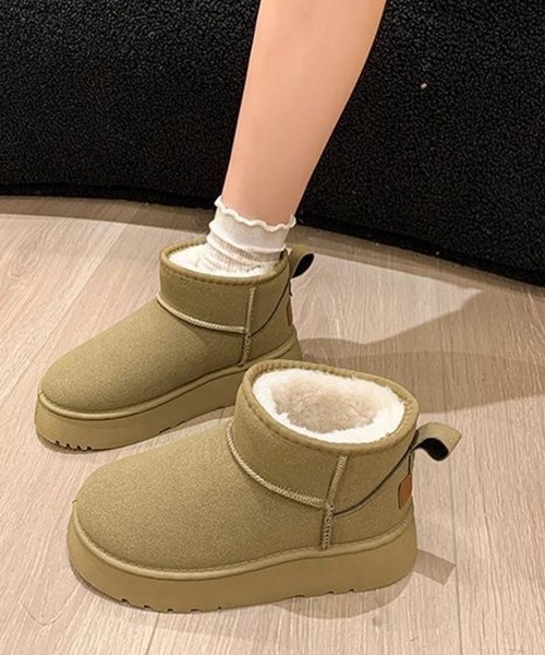 Miniministore(ミニミニストア)の「厚底ムートンブーツ 裏起毛ショートブーツ(ブーツ・レディース・ベージュ/ブラック/キャメル・24.5cm/24.0cm/23.5cm/23.0cm/25.0cm)」の16枚目の写真