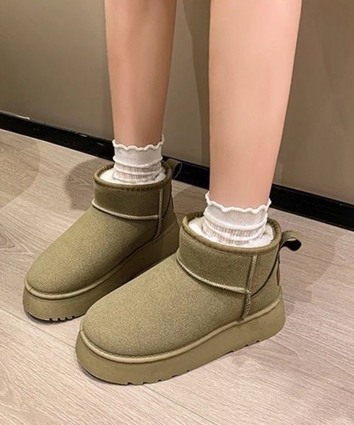 Miniministore(ミニミニストア)の「厚底ムートンブーツ 裏起毛ショートブーツ(ブーツ・レディース・ベージュ/ブラック/キャメル・24.5cm/24.0cm/23.5cm/23.0cm/25.0cm)」の17枚目の写真