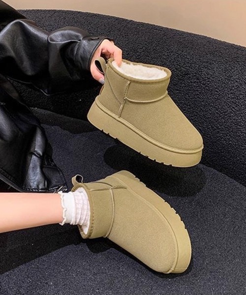 Miniministore(ミニミニストア)の「厚底ムートンブーツ 裏起毛ショートブーツ(ブーツ・レディース・ベージュ/ブラック/キャメル・24.5cm/24.0cm/23.5cm/23.0cm/25.0cm)」の18枚目の写真