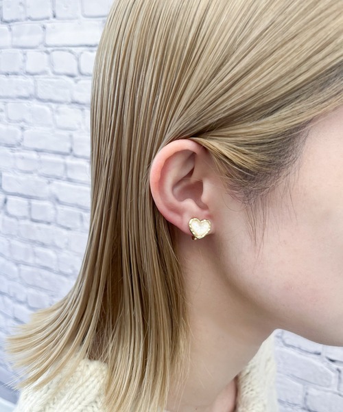 RUBY AND YOU（ルビーアンドユー）の「［select］ハートイヤリング（イヤリング・レディース・ブルー/ホワイト・FREE）」の8枚目の写真