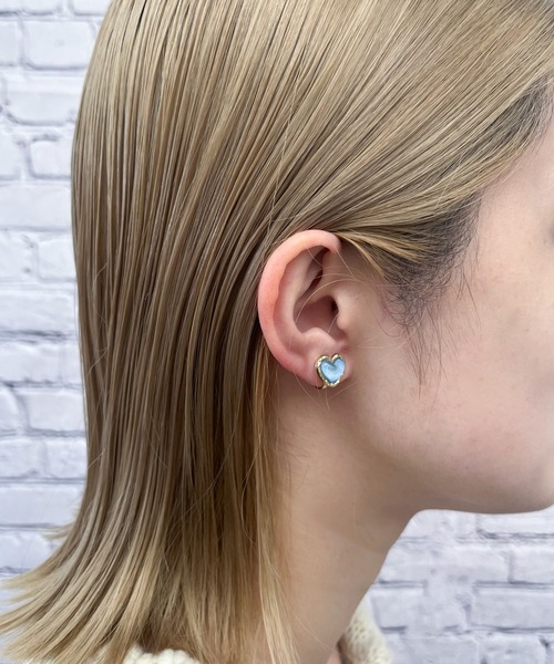 RUBY AND YOU（ルビーアンドユー）の「［select］ハートイヤリング（イヤリング・レディース・ブルー/ホワイト・FREE）」の3枚目の写真