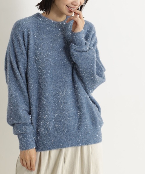 FOUND GOOD(ファウンドグッド)の「ラメシャギーニットPO/LS(ニット/セーター・レディース・グレー系2/ブラウン系3/ブラック/ブルー系5・L/S/M)」の4枚目の写真