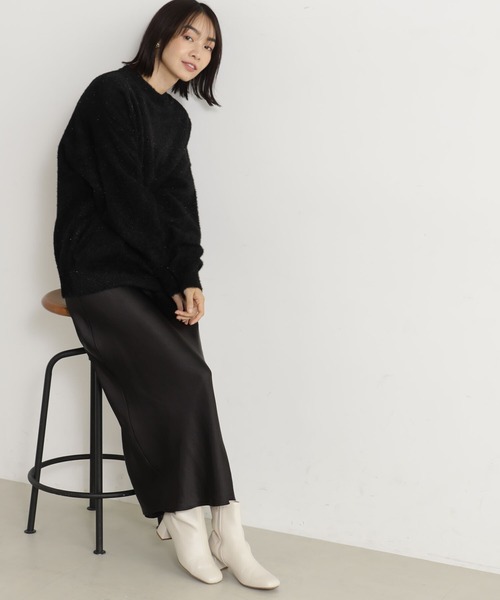 FOUND GOOD(ファウンドグッド)の「ラメシャギーニットPO/LS(ニット/セーター・レディース・グレー系2/ブラウン系3/ブラック/ブルー系5・L/S/M)」の2枚目の写真