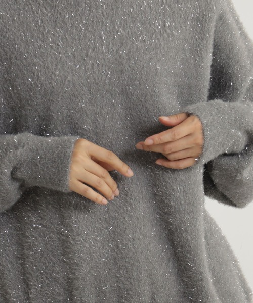 FOUND GOOD(ファウンドグッド)の「ラメシャギーニットPO/LS(ニット/セーター・レディース・グレー系2/ブラウン系3/ブラック/ブルー系5・L/S/M)」の19枚目の写真