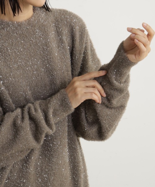 FOUND GOOD(ファウンドグッド)の「ラメシャギーニットPO/LS(ニット/セーター・レディース・グレー系2/ブラウン系3/ブラック/ブルー系5・L/S/M)」の5枚目の写真