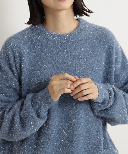 FOUND GOOD(ファウンドグッド)の「ラメシャギーニットPO/LS(ニット/セーター・レディース・グレー系2/ブラウン系3/ブラック/ブルー系5・L/S/M)」の9枚目の写真