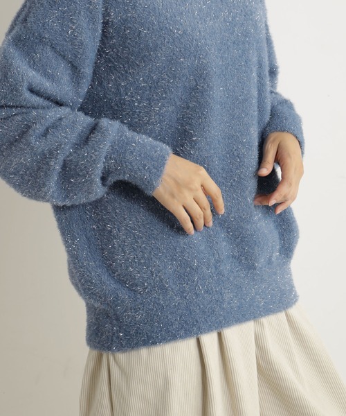 FOUND GOOD(ファウンドグッド)の「ラメシャギーニットPO/LS(ニット/セーター・レディース・グレー系2/ブラウン系3/ブラック/ブルー系5・L/S/M)」の10枚目の写真