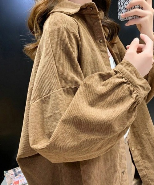 Miniministore(ミニミニストア)の「コーデュロイシャツ レディース長袖シャツ(シャツ/ブラウス・レディース・キャメル/パープル/ブラック・FREE)」の16枚目の写真