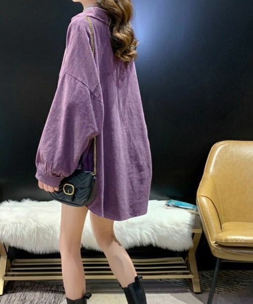 Miniministore(ミニミニストア)の「コーデュロイシャツ レディース長袖シャツ(シャツ/ブラウス・レディース・キャメル/パープル/ブラック・FREE)」の11枚目の写真