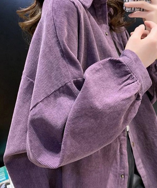 Miniministore(ミニミニストア)の「コーデュロイシャツ レディース長袖シャツ(シャツ/ブラウス・レディース・キャメル/パープル/ブラック・FREE)」の12枚目の写真
