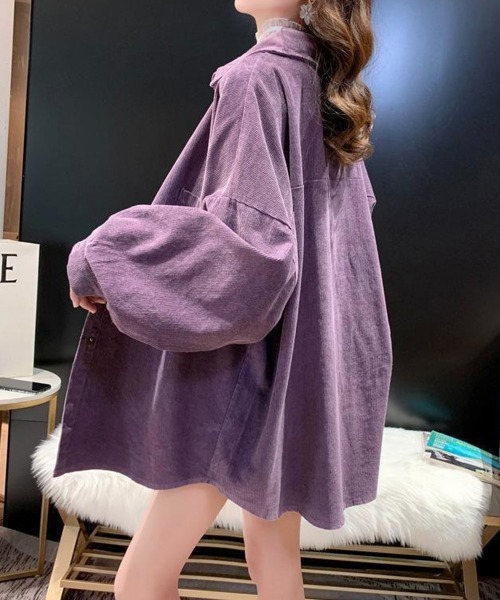 Miniministore(ミニミニストア)の「コーデュロイシャツ レディース長袖シャツ(シャツ/ブラウス・レディース・キャメル/パープル/ブラック・FREE)」の13枚目の写真