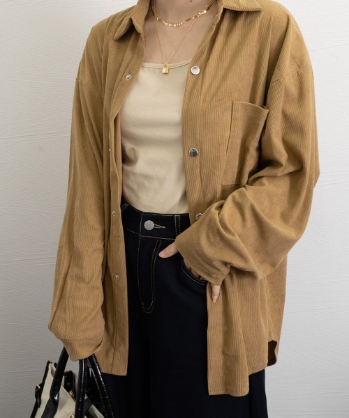 Miniministore(ミニミニストア)の「コーデュロイシャツ レディース長袖シャツ(シャツ/ブラウス・レディース・キャメル/パープル/ブラック・FREE)」の14枚目の写真