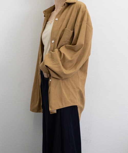 Miniministore(ミニミニストア)の「コーデュロイシャツ レディース長袖シャツ(シャツ/ブラウス・レディース・キャメル/パープル/ブラック・FREE)」の5枚目の写真