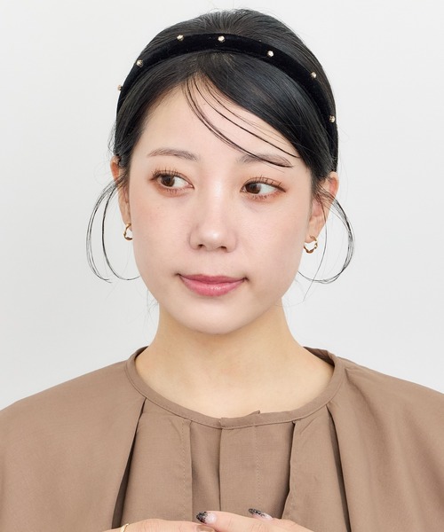 ストーン付きベロアカチューシャ（カチューシャ）｜Heartdance（ハート