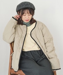 Crisp | カラーパイピングキルティングジャケット(ノーカラージャケット)