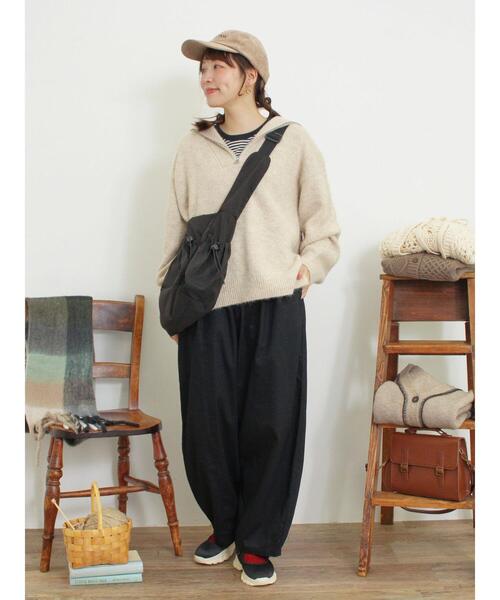 Samansa Mos2（サマンサ モスモス）の「ハーフジッププルオーバー（Tシャツ/カットソー・レディース・ベージュ/ピンク/キナリ/チャコールグレー・F）」の12枚目の写真