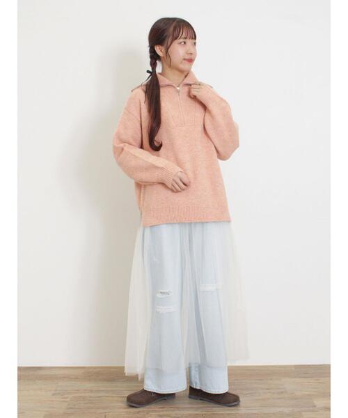 Samansa Mos2（サマンサ モスモス）の「ハーフジッププルオーバー（Tシャツ/カットソー・レディース・ベージュ/ピンク/キナリ/チャコールグレー・F）」の17枚目の写真