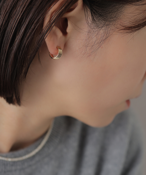 ダブルV線フープピアス K10（両耳）（ピアス（両耳用））｜Lilas（リラ