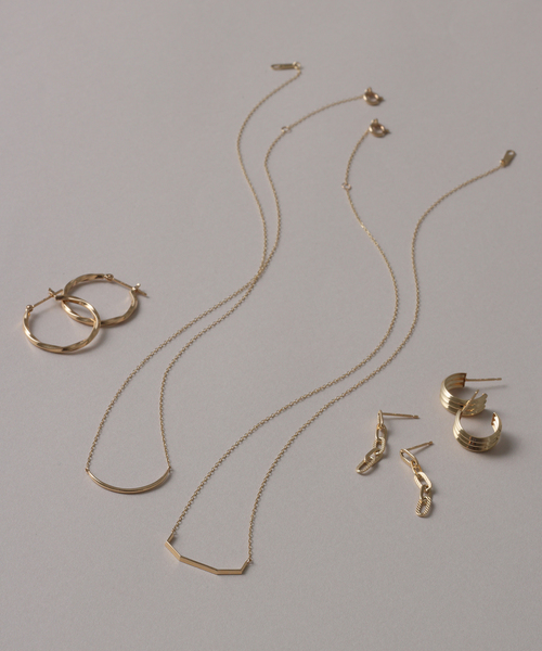 ダブルV線フープピアス K10（両耳）（ピアス（両耳用））｜Lilas（リラ