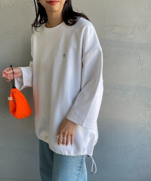 ユニバーサルオーバーオール 別注 7分袖 ドローコード付きポンチTシャツ UNIVERSAL OVERALL/ユニバーサルオーバーオール] 別注 7分袖