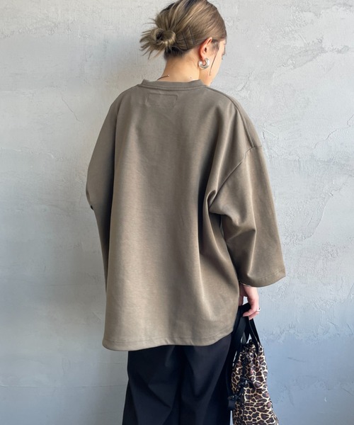 ユニバーサルオーバーオール 別注 7分袖 ドローコード付きポンチTシャツ UNIVERSAL OVERALL/ユニバーサルオーバーオール] 別注 7分袖