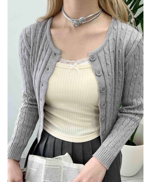 PHILLY（フィリー）の「【PHILLY】フェイクレイヤードリボンキャミソール（キャミソール・レディース・ブラウン/アイボリー/ブラック・FREE）」の2枚目の写真