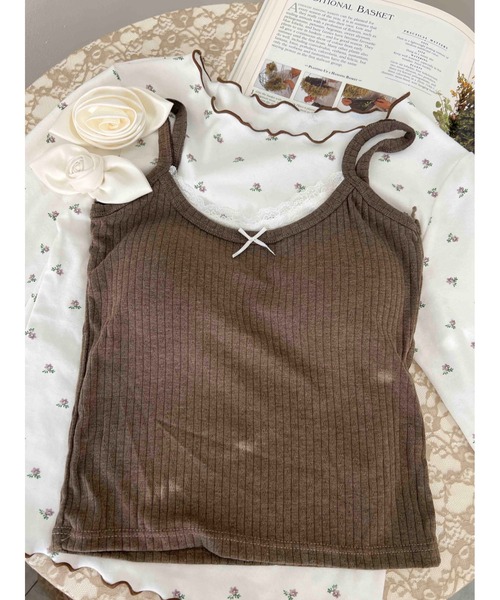 PHILLY（フィリー）の「【PHILLY】フェイクレイヤードリボンキャミソール（キャミソール・レディース・ブラウン/アイボリー/ブラック・FREE）」の21枚目の写真