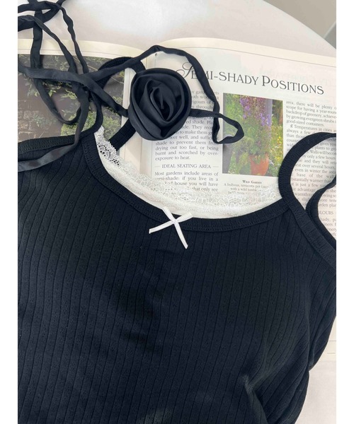 PHILLY（フィリー）の「【PHILLY】フェイクレイヤードリボンキャミソール（キャミソール・レディース・ブラウン/アイボリー/ブラック・FREE）」の22枚目の写真