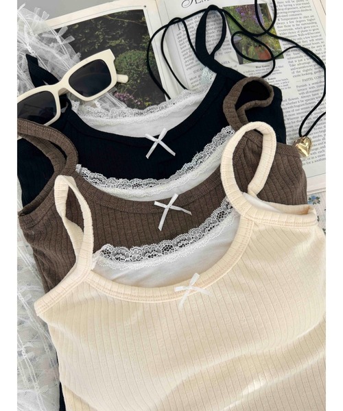 PHILLY（フィリー）の「【PHILLY】フェイクレイヤードリボンキャミソール（キャミソール・レディース・ブラウン/アイボリー/ブラック・FREE）」の20枚目の写真