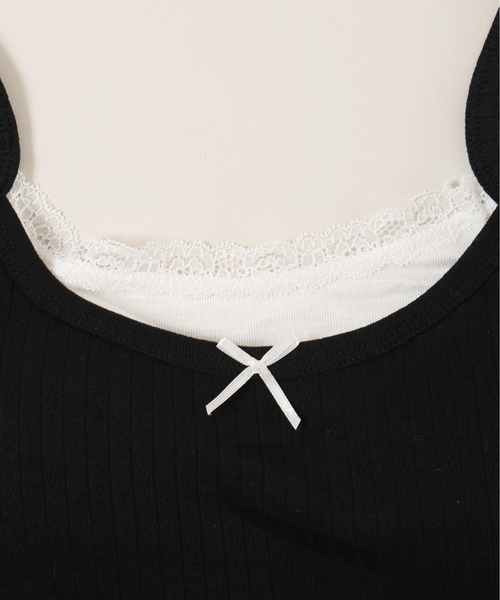 PHILLY（フィリー）の「【PHILLY】フェイクレイヤードリボンキャミソール（キャミソール・レディース・ブラウン/アイボリー/ブラック・FREE）」の14枚目の写真