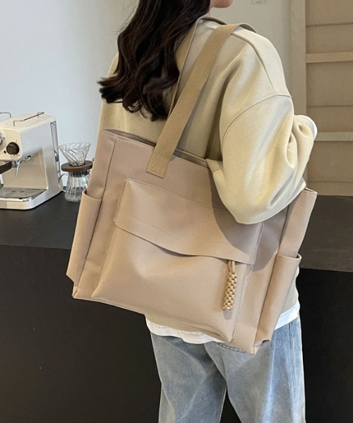 SHEPP（シープ）の「フロントビッグポケットトートバッグ（トートバッグ・レディース・アイボリー/ブラック/ベージュ・F）」の13枚目の写真