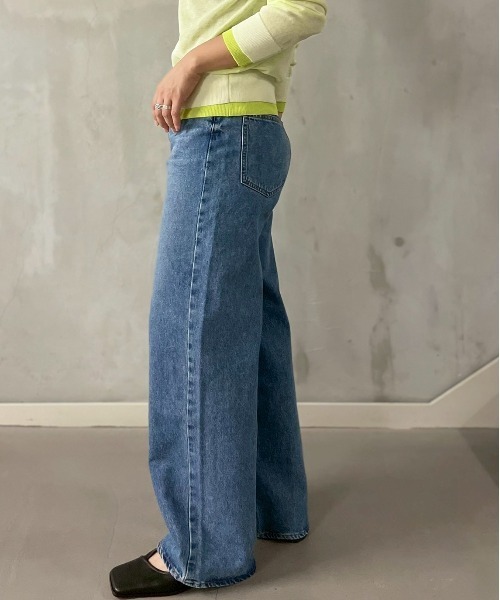 NEEDBY heritage(ニードバイヘリテージ)の「NEEDBY heritage(ニードバイヘリテージ)LUNA/ワイドストレート/N1C1006(デニムパンツ・レディース・ブルー・26/23/24/25)」の8枚目の写真