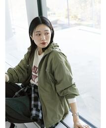 Samansa Mos2 blue | 【撥水】マウンテンパーカー(ブルゾン)