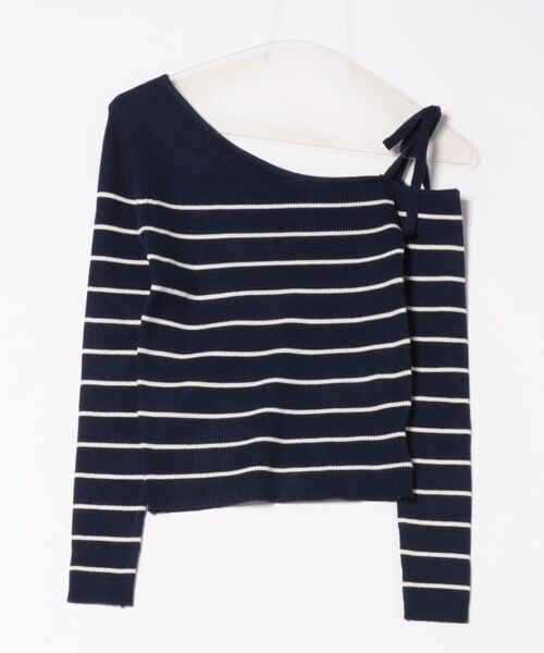 ULEULA(ウルア)の「肩リボンオフショルボーダーニット(ニット/セーター・レディース・アイボリー/ネイビー・FREE)」の20枚目の写真