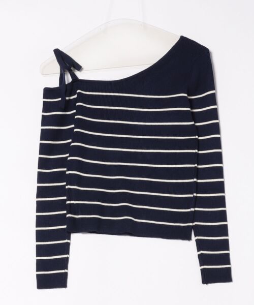 ULEULA(ウルア)の「肩リボンオフショルボーダーニット(ニット/セーター・レディース・アイボリー/ネイビー・FREE)」の21枚目の写真