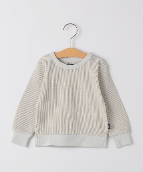 SHIPS(シップス)の「SHIPS KIDS:80~90cm / ワッフル 長袖 TEE(Tシャツ/カットソー・キッズ・ブルー/ベージュ・90/80)」の1枚目の写真