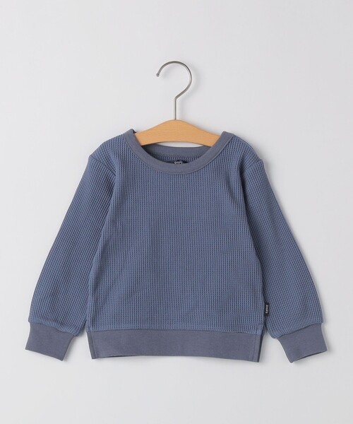SHIPS(シップス)の「SHIPS KIDS:80~90cm / ワッフル 長袖 TEE(Tシャツ/カットソー・キッズ・ブルー/ベージュ・90/80)」の2枚目の写真