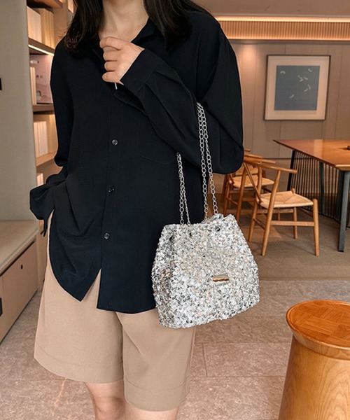 VIBGYOR(ヴィブジョー)の「urbanfemine./スパンコールミニショルダーバッグ U7098(ショルダーバッグ・レディース・シルバー/ブラック/ピンク・FREE)」の7枚目の写真