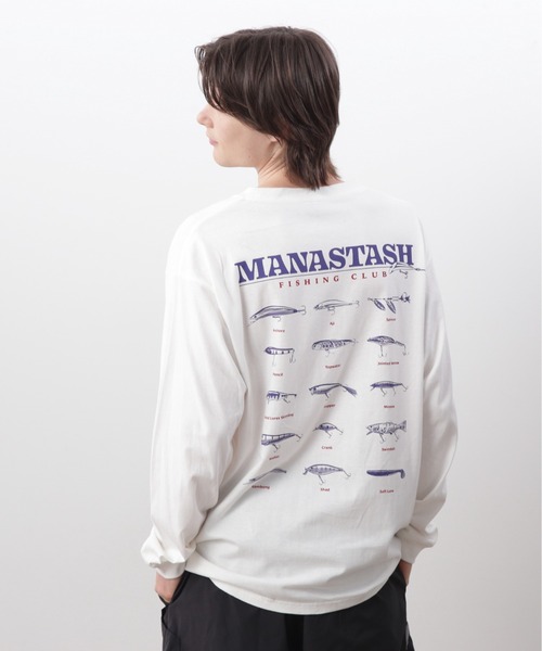 MANASTASH(マナスタッシュ)の「MANASTASH/マナスタッシュ CiTee L/S TEE LURE/シティロンT ルアー(Tシャツ/カットソー・メンズ・ホワイト/イエロー/ブラック・S/M/L/XL)」の2枚目の写真