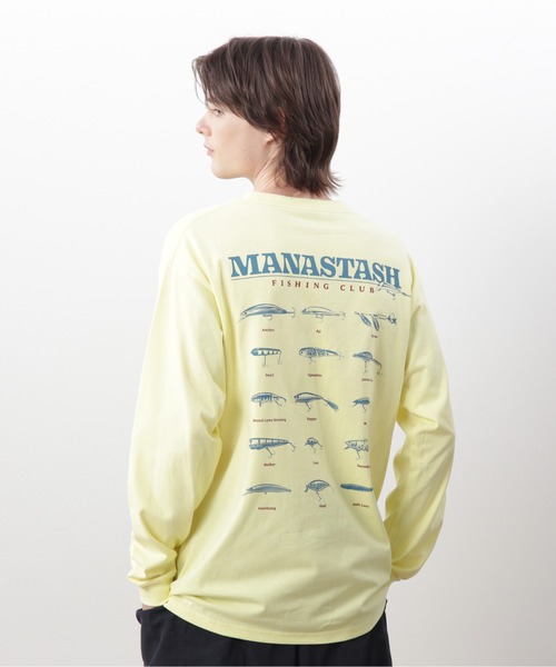 MANASTASH(マナスタッシュ)の「MANASTASH/マナスタッシュ CiTee L/S TEE LURE/シティロンT ルアー(Tシャツ/カットソー・メンズ・ホワイト/イエロー/ブラック・S/M/L/XL)」の1枚目の写真