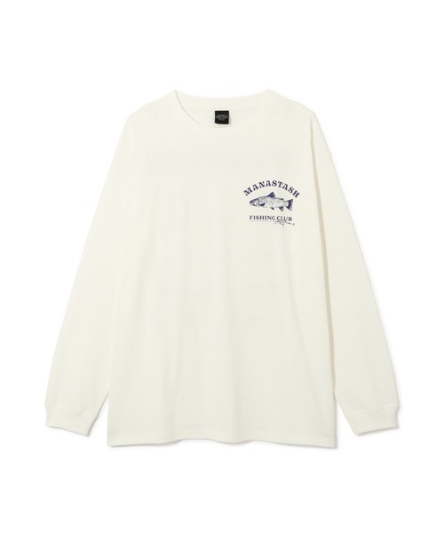 MANASTASH(マナスタッシュ)の「MANASTASH/マナスタッシュ CiTee L/S TEE LURE/シティロンT ルアー(Tシャツ/カットソー・メンズ・ホワイト/イエロー/ブラック・S/M/L/XL)」の4枚目の写真