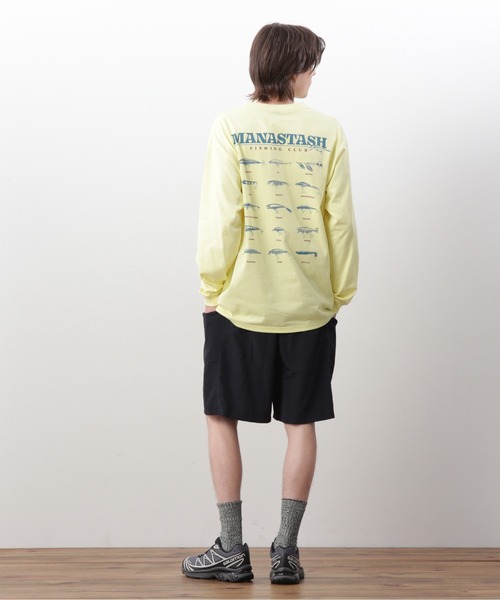 MANASTASH(マナスタッシュ)の「MANASTASH/マナスタッシュ CiTee L/S TEE LURE/シティロンT ルアー(Tシャツ/カットソー・メンズ・ホワイト/イエロー/ブラック・S/M/L/XL)」の13枚目の写真