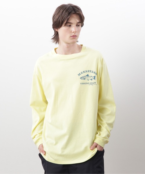 MANASTASH(マナスタッシュ)の「MANASTASH/マナスタッシュ CiTee L/S TEE LURE/シティロンT ルアー(Tシャツ/カットソー・メンズ・ホワイト/イエロー/ブラック・S/M/L/XL)」の11枚目の写真