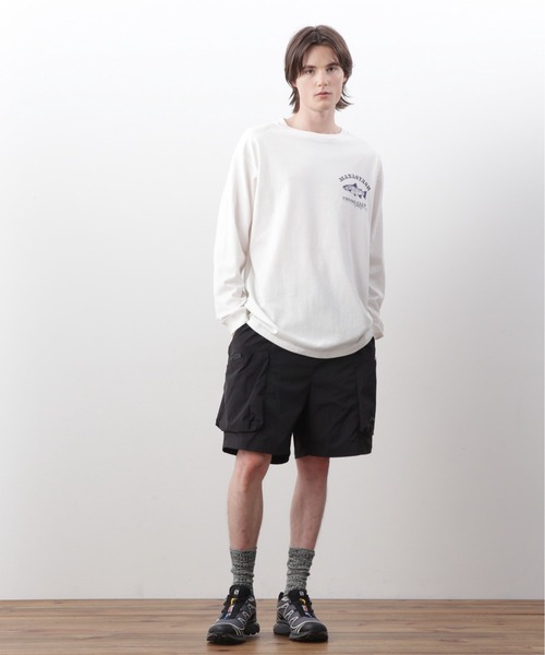 MANASTASH(マナスタッシュ)の「MANASTASH/マナスタッシュ CiTee L/S TEE LURE/シティロンT ルアー(Tシャツ/カットソー・メンズ・ホワイト/イエロー/ブラック・S/M/L/XL)」の9枚目の写真