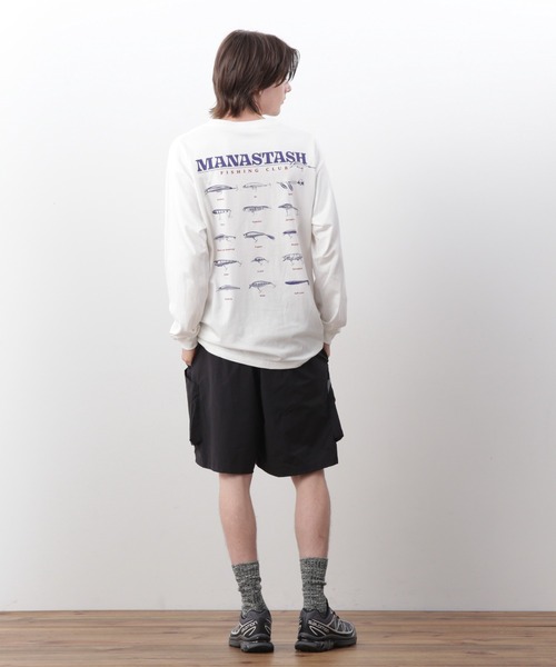 MANASTASH(マナスタッシュ)の「MANASTASH/マナスタッシュ CiTee L/S TEE LURE/シティロンT ルアー(Tシャツ/カットソー・メンズ・ホワイト/イエロー/ブラック・S/M/L/XL)」の10枚目の写真