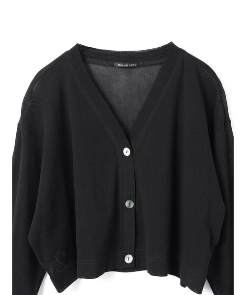 mizuiroind(ミズイロインド)の「mizuiro ind メッシュVネックショートカーディガン(カーディガン/ボレロ・レディース・ブラック/サンドベージュ/ネイビー・FREE)」の17枚目の写真
